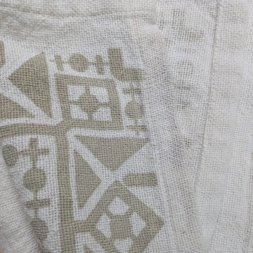 Anthropologie Knotted Macrame Overlay Shower Curtain Ivory Cotton Boho Fringe